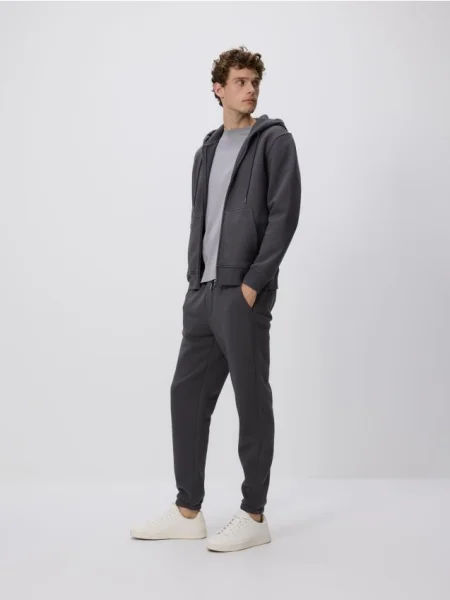 Reserved Spodnie dresowe regular fit ciemnoszary