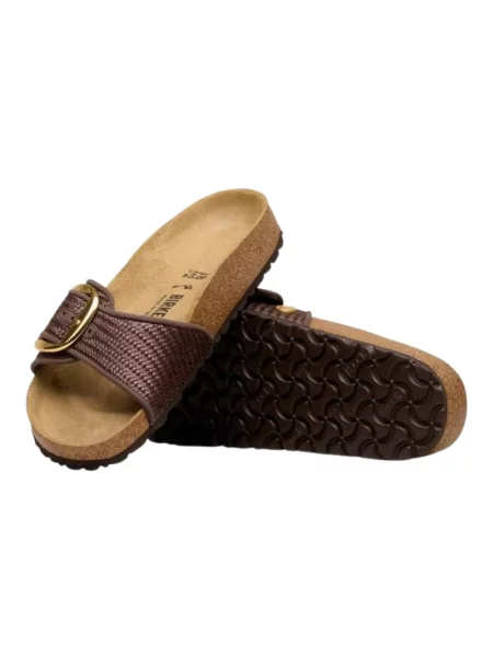 Klapki Birkenstock skórzane brązowe