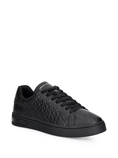 Sneakerși Armani Exchange cu șireturi din dantelă cu autograf negru
