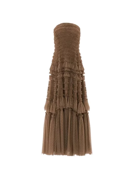Rochie maxi Needle & Thread fără bretele maro