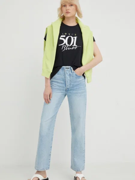 Kavbojke Levi's Ribcage Straight modra