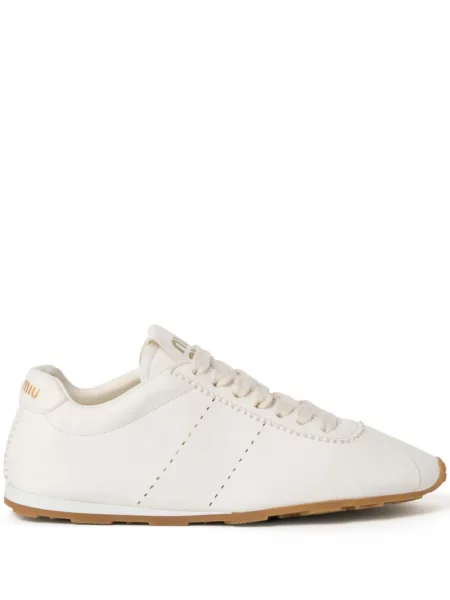 Sneakerși Miu Miu din piele alb