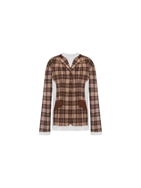 Top Moschino z nadrukiem z dżerseju brązowy