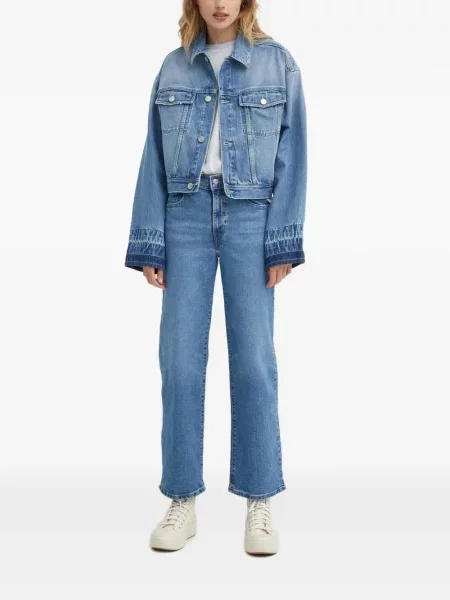 Blugi drepți Levi's® zdrențuiți negru