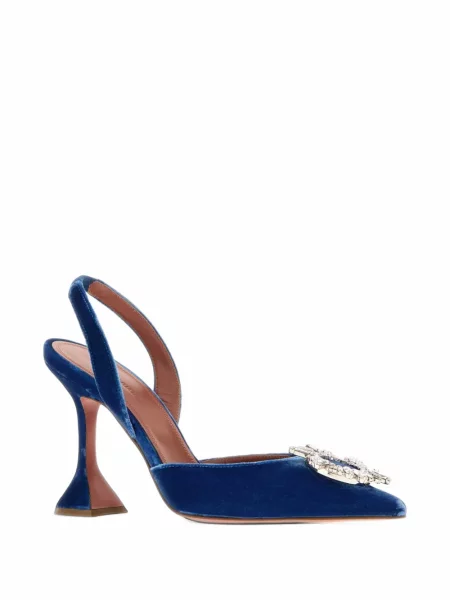 Pantofi cu toc Amina Muaddi albastru