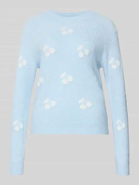 Sweter z miękką dzianinową fakturą Vero Moda niebieski