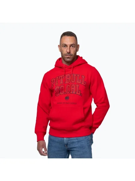 Mikina Pitbull So Cal Hooded fluorescent/red červená