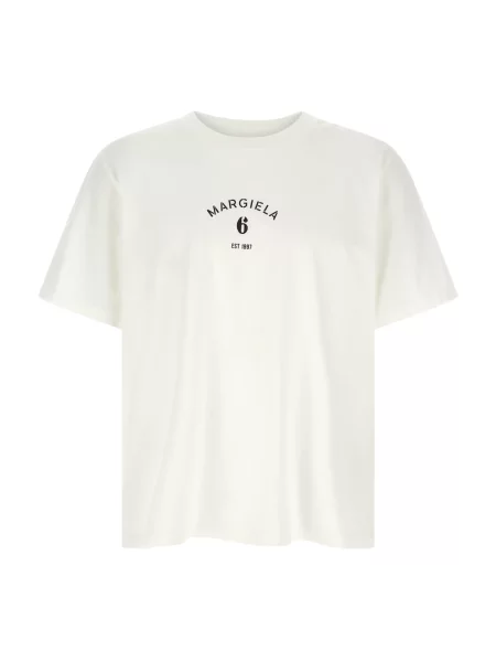 Koszulka Mm6 Maison Margiela z dżerseju biała