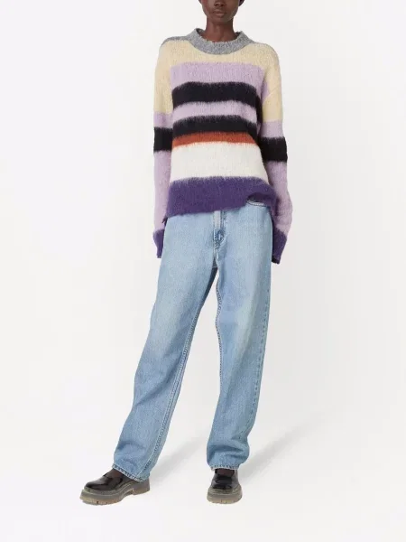 Pruhovaný dlouhý svetr Marc Jacobs růžový