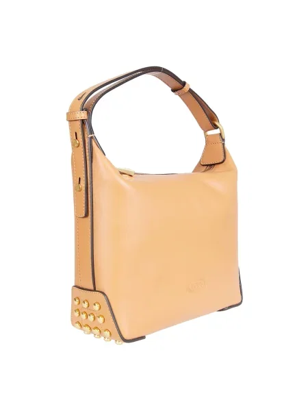 Torebka Tod's skórzana w grochy beżowa