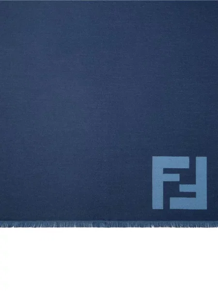 Fular Fendi cu autograf albastru