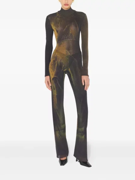 Pantaloni Jean Paul Gaultier cu imagine verde