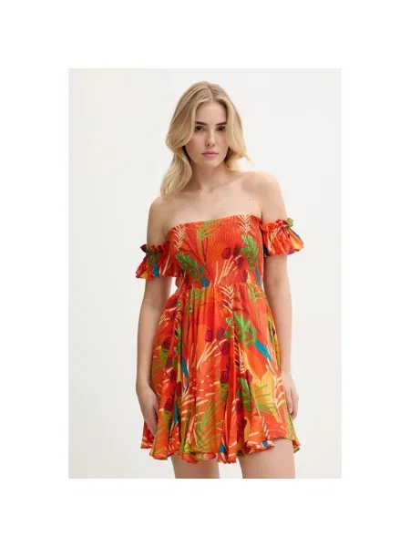 Desigual sukienka plażowa BAHAMAS DRESS pomarańczowy