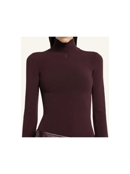 Sweter Courreges z logo czerwony