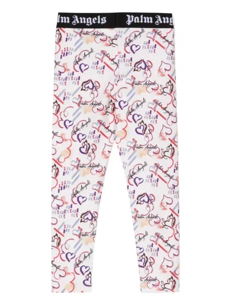 Legginsy dziecięce Palm Angels białe
