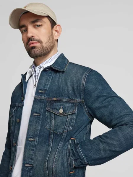 Kurtka jeansowa o fasonie shaped fit z czystej Polo Ralph Lauren niebieska