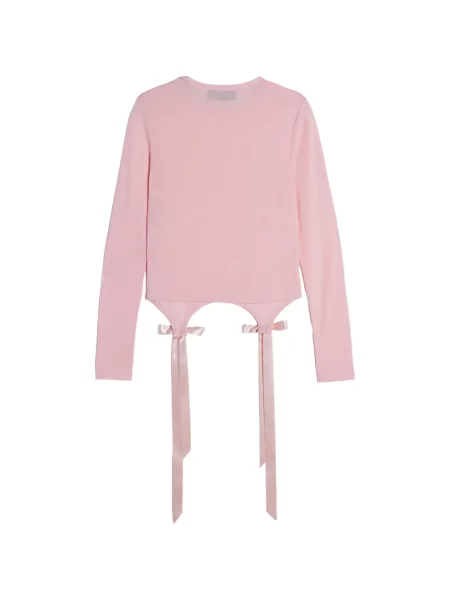 Lung tricou Simone Rocha cu funde roz