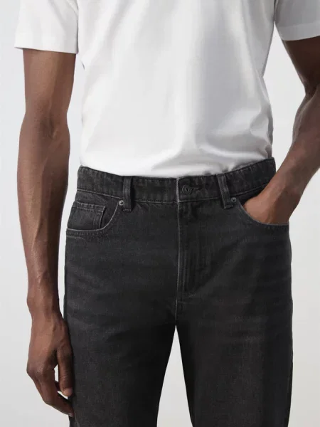 Dżinsy Bob regular fit black denim Mężczyzna 44 MANGO MAN czarne