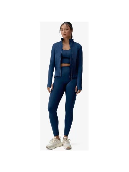 Bluza Born Living Yoga India Full Zip granatowa XS niebieska