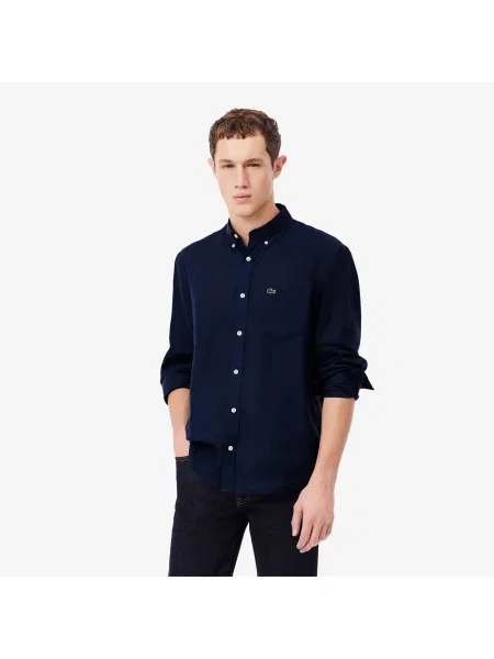 Lacoste Koszula Lniana granatowy