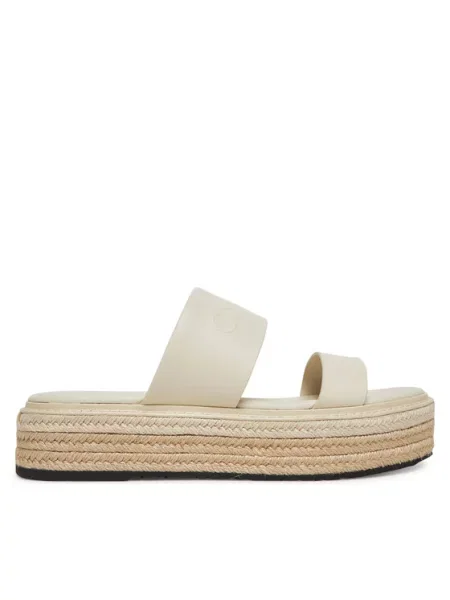 Εσπαντρίγιες Calvin Klein Flatform Wedge Slide He Εκρού