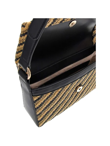Geanta crossbody Guess cu dungi negru