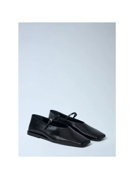Balerinki Jil Sander skórzane czarne