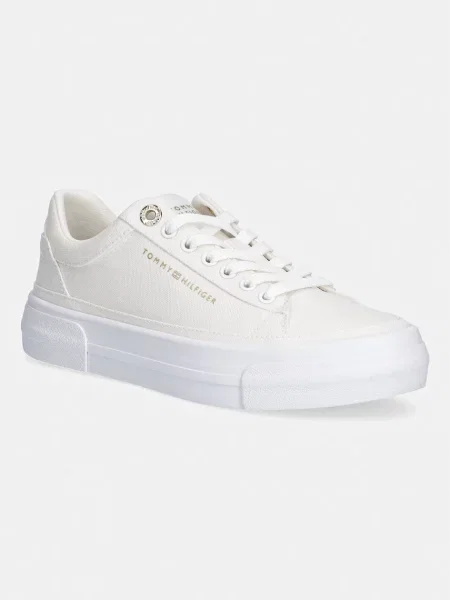 Tommy Hilfiger TH FOXING PLATFORM CANVAS teniși pentru femei bej