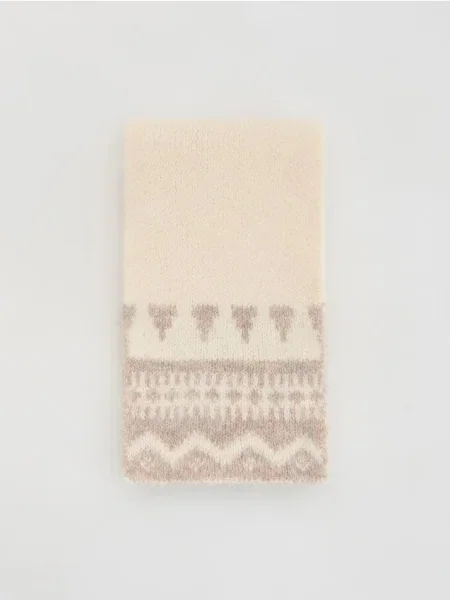 Reserved Fular cu model galben-pal galben