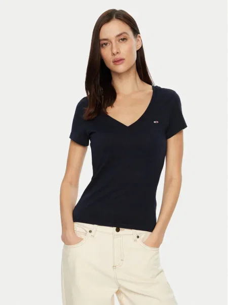 Тениска Tommy Jeans тъмносиньо