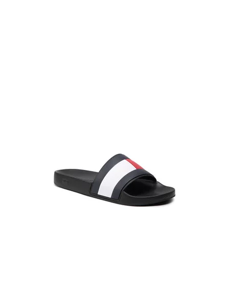 Papucs Tommy Hilfiger Rubber Th Flag Pool Slide fekete