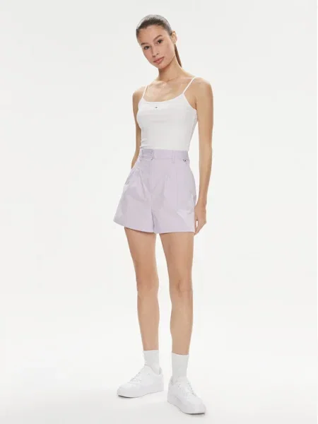 Pantaloni scurți din denim Tommy Jeans violet