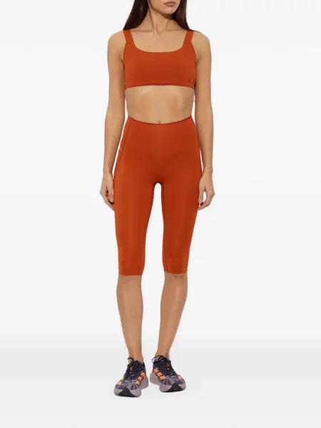 Sală de gimnastică leggings Adidas cu broderie cu dungi alb