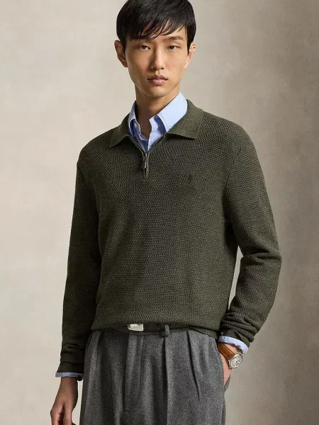 Polo Ralph Lauren pulover pentru bărbați din lână verde