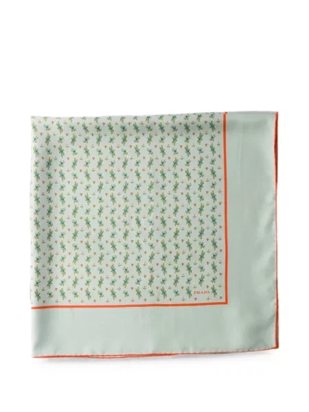 Fular Prada din țesătură twill verde