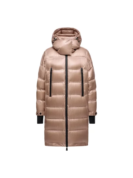 Długa kurtka puchowa Moncler beżowa