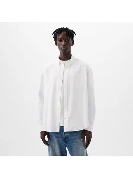Koszula GAP Standard Logo Oxford Shirt Optic White L biała