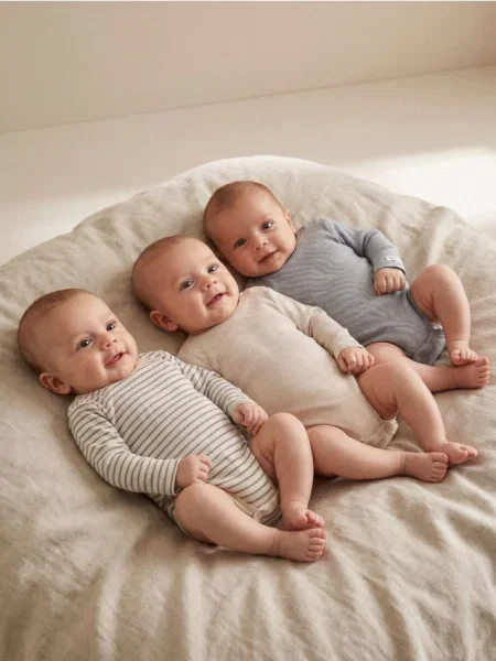 Sinsay body z vroubkovaného úpletu 3 pack šedá