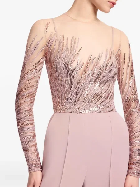 Гащеризон Elie Saab бродиран от тюл розово