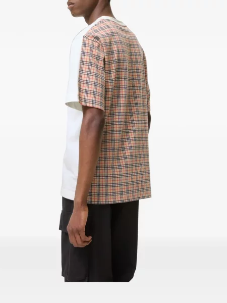Tricou Burberry în carouri alb