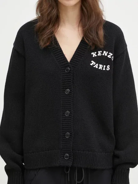 Шерстяной кардиган Kenzo черный