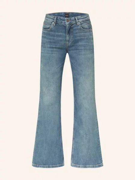 BOSS Orange jeansy high waist niebieskie