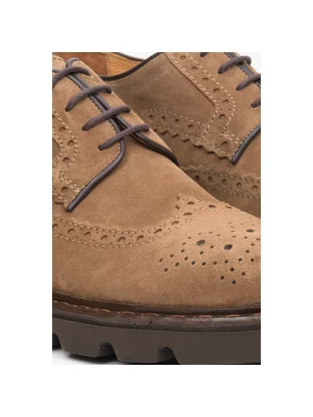 Велюровый броги Estro коричневый