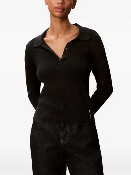 Gulerat tricou polo Calvin Klein negru