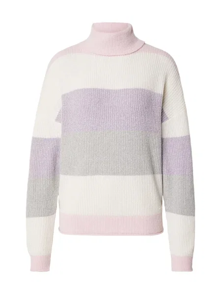 QS Pulover gri / mov liliachiu / roz alb
