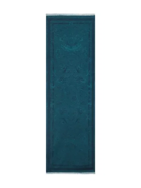 Fular Etro cu model floral din jacard albastru