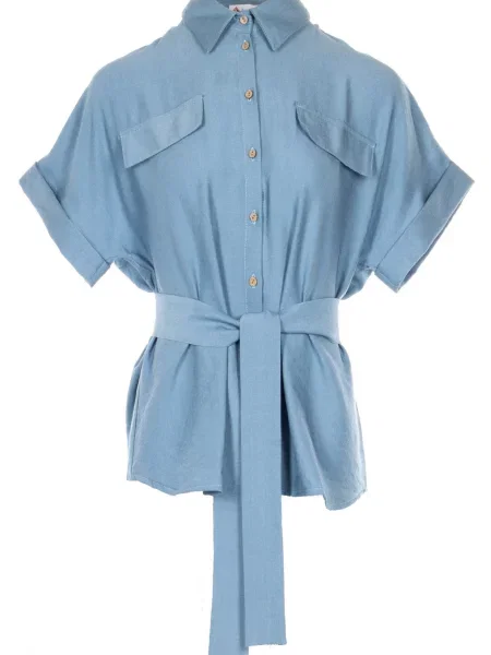 Лляна Блуза LadyLike синій