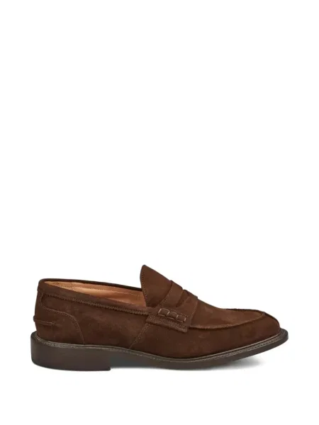 Pantofi loafer Tricker's din piele de căprioară maro