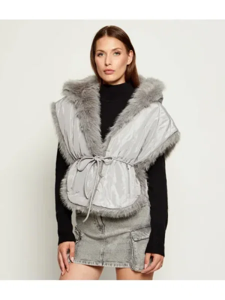 Patrizia Pepe Cu două fețe poncho gri