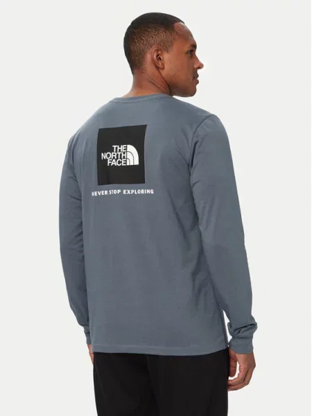 The North Face Majica z dolgimi rokavi Evolution Box Nse siva